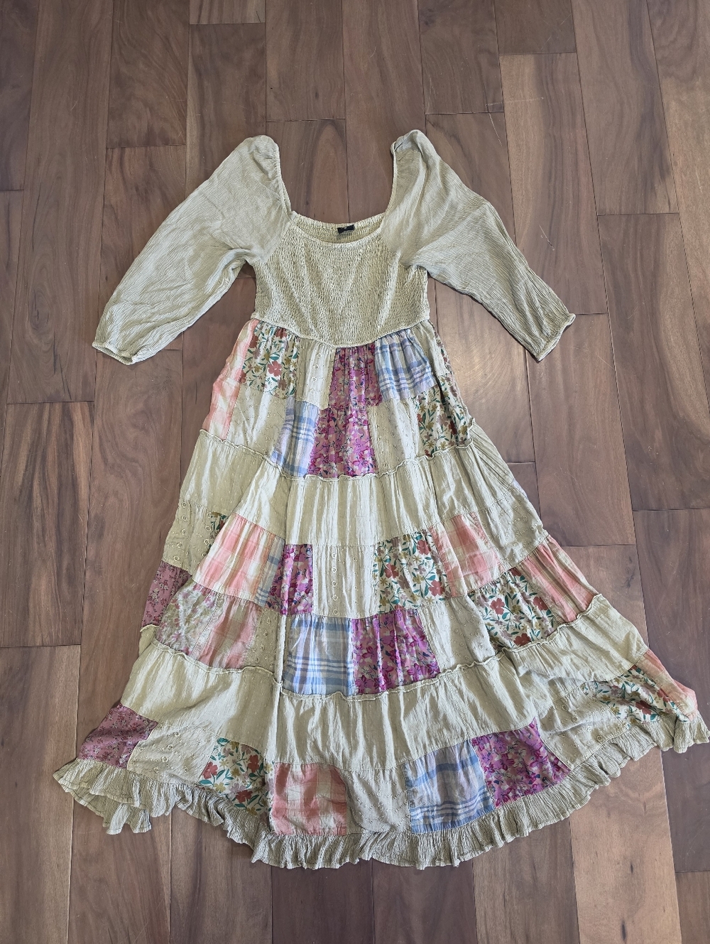 Young Threads Patchwork Maxi Dress | Boho Cottagecore Dream - Picture 2 of 11